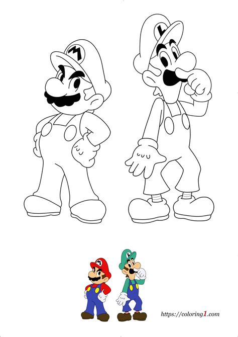 Mario Luigi Coloring Page