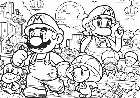 Mario and Luigi Mushroom Kingdom Coloring Pages