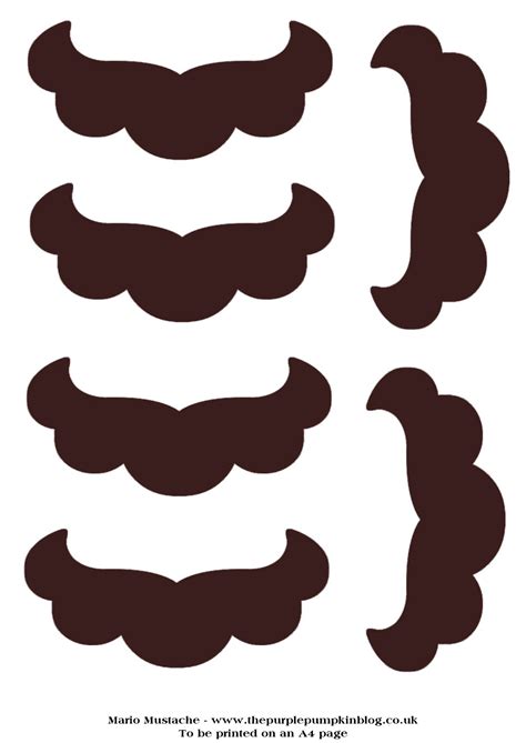 Mario Mustache Template Printable