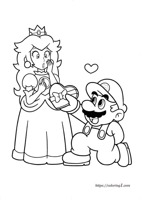 Mario Princess Peach Coloring Pages