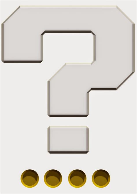 Mario Question Mark Block Template Party Favors