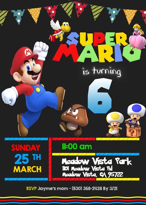 Mario-themed DIY Invitation Template