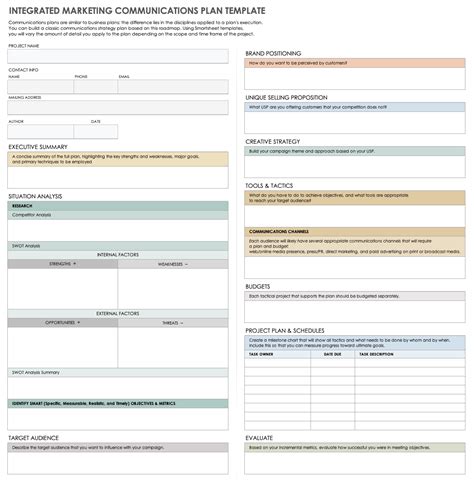 Marketing Communication Plan Template