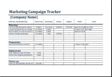 Marketing Log Template