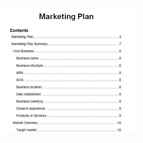 Marketing Plan Sample Docx