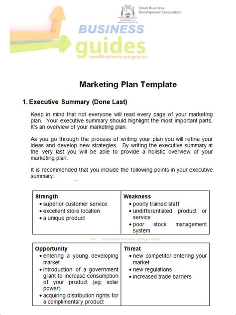 Marketing Plan Template Example 9