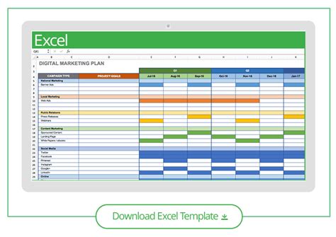 Marketing Plan Template in Excel Download