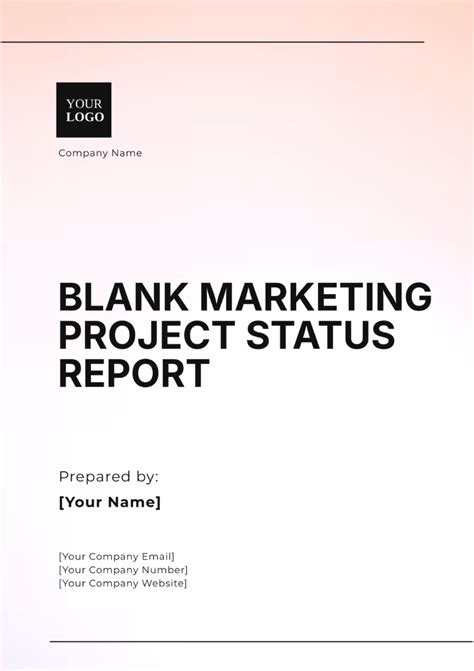 Marketing Project Status Report Template