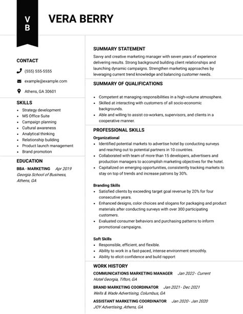 Benefits of Marketing Resume Templates