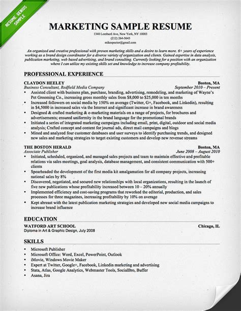 Marketing Resume Templates