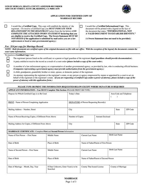 Marriage certificate template PDF California