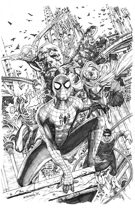 Spider-Man vs Sinister Six Coloring Page