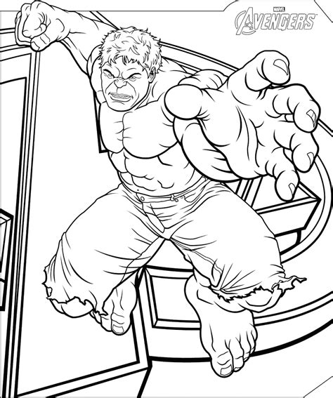 The Hulk and the Avengers Coloring Page