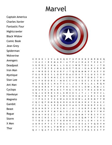 Marvel Word Search Printable Doctor Strange