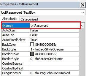 Masking passwords in VBA