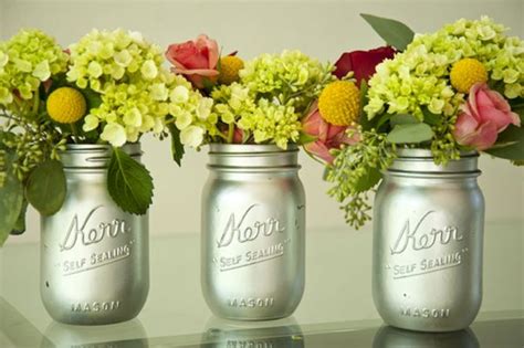 Mason jar flower pot