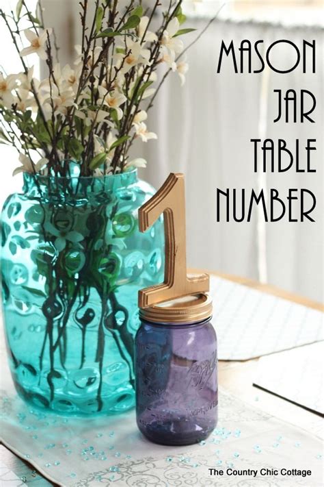 Mason jar table numbers