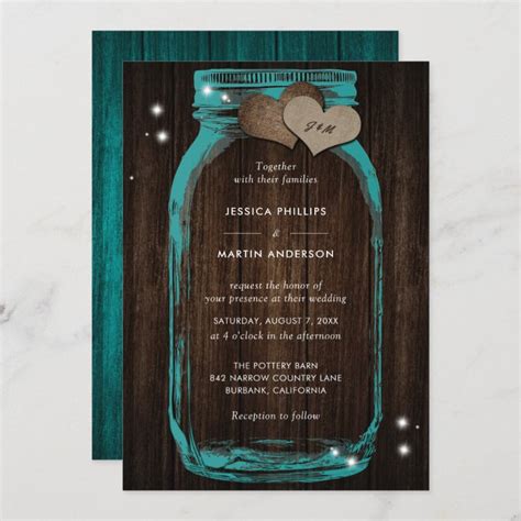 Mason Jar Wedding Invitation