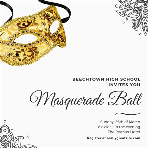 Masquerade Ball Gala Invitation Template