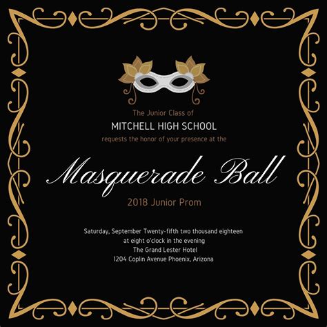 Masquerade Ball Invitation Template