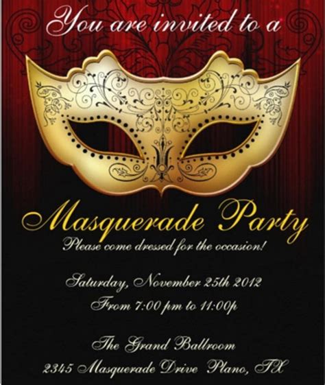 Masquerade Gala Theme Invitation Template