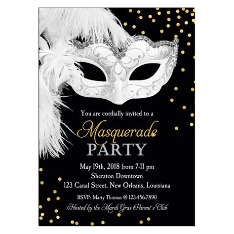 Masquerade Theme Party Invitation