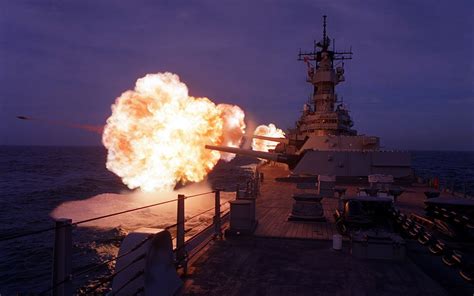 A massive battleship gun on display