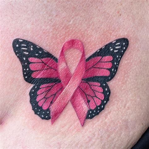 Mastectomy Scar Tattoo Designs with Butterflies