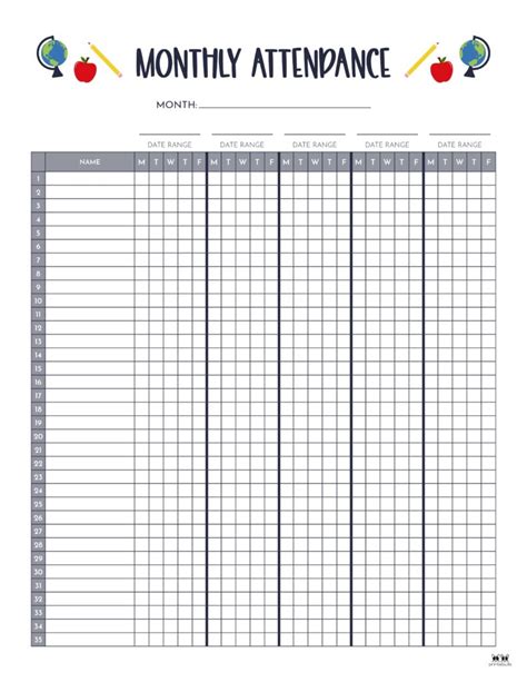 Mastering Attendance Worksheet Image