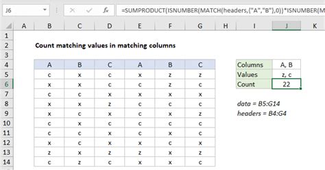 Excel columns matching