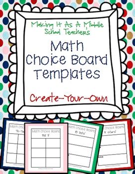 math choice board template