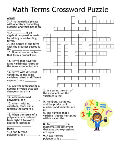 Math Crossword Puzzle 10