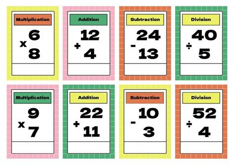 Math Flashcard Template