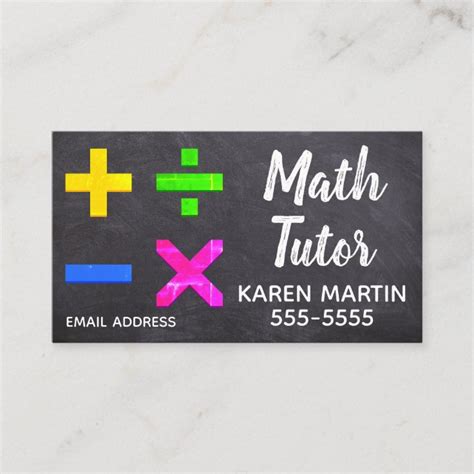 Math Tutor Business Cards