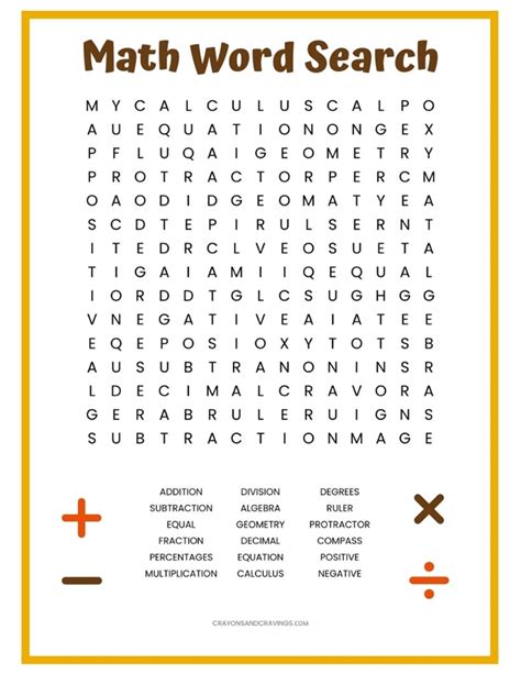 Math Word Search for Kids