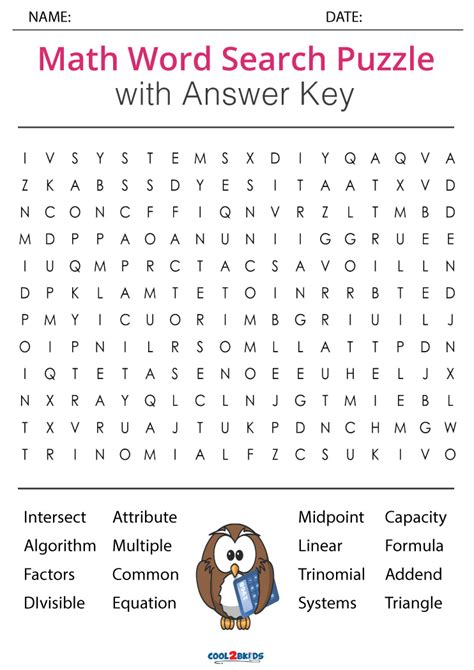 Math Word Search Puzzles