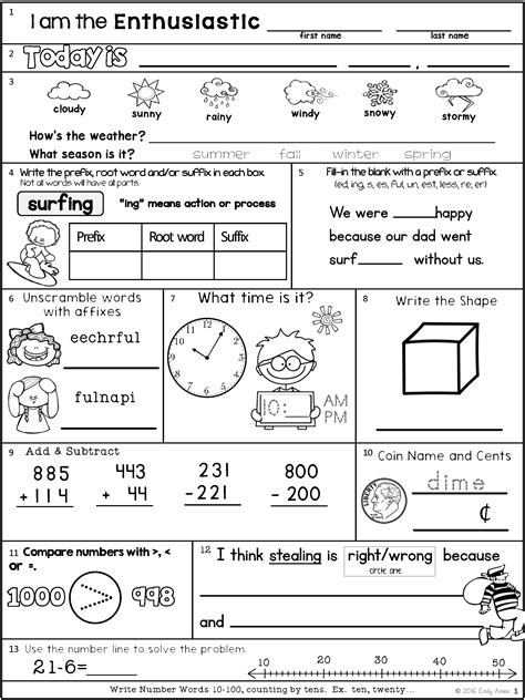 Math Worksheets for 2nd Graders