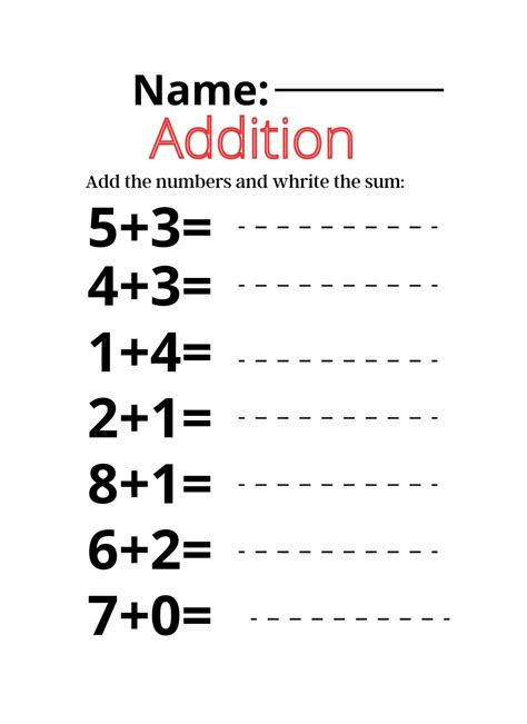 Math Worksheets for Kindergarten