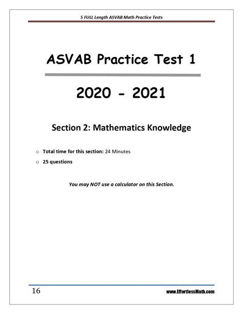 Mathematics Practice Test