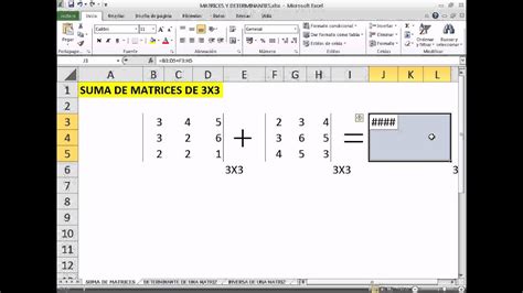 Matrix calculations in Excel