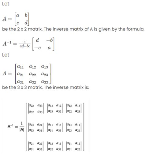 Matrix Formula