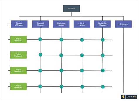 Matrix organizational structure template