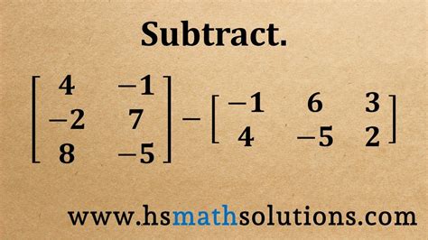 Matrix subtraction