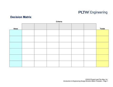 Matrix Table Template