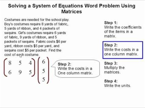 Matrix Worksheets for Problem Solving