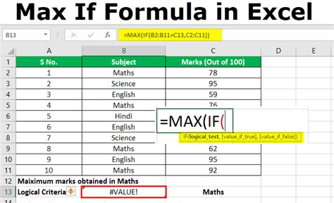 MAX IF Formula in Excel