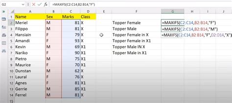 Basic Maxifs Formula