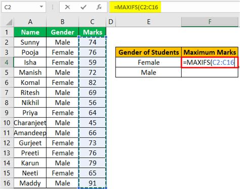 MAXIFS Function Syntax