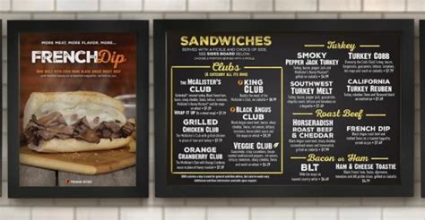 McAlister's In-Restaurant Menu Board