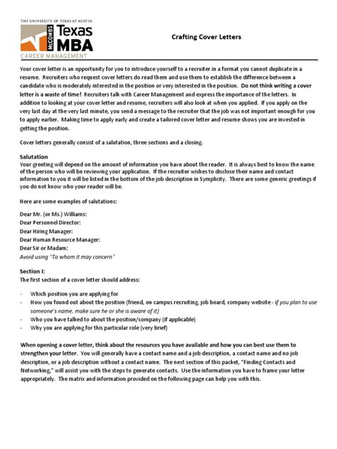 McCombs Cover Letter Template 1